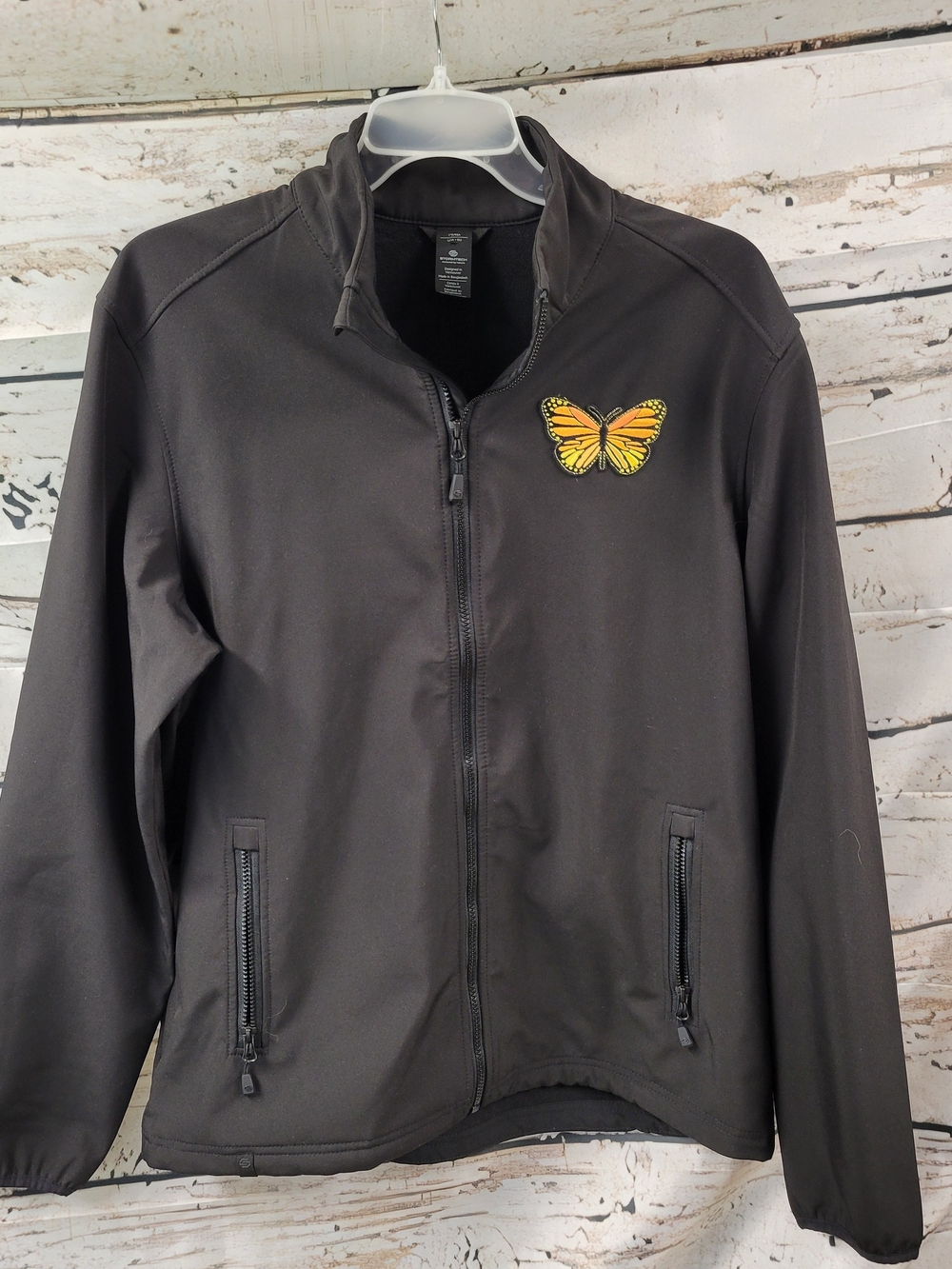 Stormtech Generation Black Softshell Jacket Butterfly Embroidered Full Zip